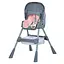 Стульчик для кормления M 5722 трансформер с 3 положениями спинки, 5-точечный ремень, экокожа, до 20 кг, Серый с розовым - миниатюра 3