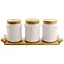 Набір банок порцелянових Interos PJ03028-S на дерев'яній підставці 3 предмети 500 мл - мініатюра 1