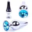 Металева анальна пробка з кристалом Boss Jewellery Silver Butt Plug Light 9.5 см (блакитний) - мініатюра 7