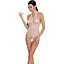 Бодистокинг в крупную сетку Passion BS087 white открытая спина халтер с доступом One size - миниатюра 1
