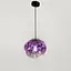 Підвіс із фактурним скляним плафоном в фіолетовому кольорі | Арт. 0619/1 Purple | Line F - мініатюра 1
