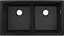 Кухонная мойка Hansgrohe S510-U770 под столешницу 820x450 на две чаши 370/370 Graphiteblack 43434170, Черный - миниатюра 1