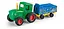 Детский игрушечный трактор с прицепом Синий трактор Зеленый/Синий - миниатюра 1