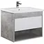 Тумба Мойдодир Oslo 70 Loft з умивальником Id-70 бетон/Білий Сірий - мініатюра 1