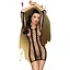 Мини платье Penthouse Bedtime Surprise XL Black, большая сетка, рукава, вертикальные вставки - миниатюра 1