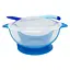 Тарелка на присоске прозрачная MGZ-0100(Blue) с термоложкой и крышкой - миниатюра 2