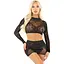 Комплект Leg Avenue RhinestOne Crop Top and Mini Skirt One Size, Black - миниатюра 1