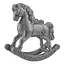 Елочная игрушка MIS LT Лошадь-качалка 11х4х11,5 см серебряный - миниатюра 1