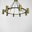 Подвесная латунная люстра ZION на 8 спотов Line.F MJ 129/8 BK+AB - миниатюра 8