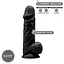Фалоімітатор Silexd Premium Silicone Dildo Model 4 Size 8.5 21.5 см чорний - мініатюра 2