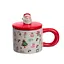 Новогодняя фарфоровая чашка с крышкой Merry Christmas для чая и кофе 350 мл Yiwu CR-1-20 - миниатюра 1