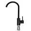 Смеситель для кухни U-гусак гайка Черный Ø35 Frap 1/10 F40899-4 Черный матовый - миниатюра 1