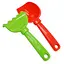 Набор для песочницы "Кувшинка №5" Colorplast 1074(Green-Red) лопатка, грабли - миниатюра 1
