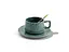Набір чайний порцеляна Interos чашка 200 мл з блюдцем зелена (25068) - мініатюра 2