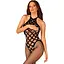 Сетчатый бодистокинг с имитацией боди Obsessive Bodystocking G332 S/M/L, Black, с доступом - миниатюра 1
