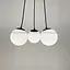 Подвесная люстра с тремя плафонами в сферических мотивах Ст. 922/3 BK+WT | Line F - миниатюра 2