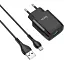 Сетевое зарядное устройство Hoco C72Q USB QC + кабель USB to MicroUSB черный - миниатюра 1