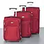 Набор тканевых чемоданов 3в1 с кодовым замком и телескопической ручкой красный (6055-1) - миниатюра 2