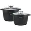 Набір дві каструлі казани з кришками Edenberg EB-8133, 4 предмети чорний - мініатюра 1