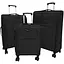 Набір тканинних валіз 3в1 з кодовим замком і телескопічною ручкою чорний (M90-3) - мініатюра 1