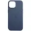 Кожаный чехол Epik Leather Case AAA with MagSafe and Animation для Apple iPhone 15 Pro 6.1 Blue - миниатюра 1