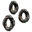 Набор эрекционных колец Baile Cock ring Yvonne Set 3 шт. чёрный - миниатюра 3