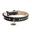 Ошейник для собак кожаный Waudog Soft с QR-паспортом металлические украшения Ш 20 мм Д 30-39 см черный - миниатюра 6