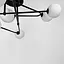 Стельова люстра в чорному корпусі з вигнутими ріжками на 9 ламп | Line F | Арт. YQ317/9 BK+WT - мініатюра 2