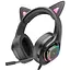 Игровые наушники с ушками Hoco W107 розовый - миниатюра 1
