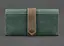 Шкіряне жіноче портмоне 3.0 зелене з коричневим - мініатюра 1