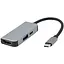 Хаб Usb Cablexpert 3-in-1, Grey, Type-C 3.1 - 1xType-C (87 Вт) / 1xUsb 3.1 / HDMI 4K, кабель 12 см, алюминиевый корпус - миниатюра 1
