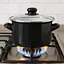 Каструля емальована з кришкою 2 л Ø 18.5 см чорна, Interos Чорний 87596 - мініатюра 2