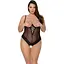Боди Passion Exclusive North Body black открытая грудь с доступом винил и кружева 4XL/5XL - миниатюра 1