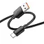 Дата кабель Hoco X96 Hyper USB to Type-C 100W (0.25m) Black - мініатюра 3