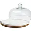 Тортовница Yiwu фарфоровая со стеклянной крышкой 25 см HP1203 - миниатюра 3