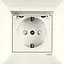 Розетка із заземленням із захисною кришкою зі шторками VIKO Meridian Кремовий (90970212-WH) - мініатюра 1