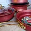 Набір каструль O.M.S. Collection 3045 з гранітним покриттям з кришками Червоний (Туреччина) - мініатюра 6