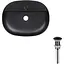 Умивальник Qtap Scorpio накладний овальний 505x385x120 мм Black matt + донний клапан PU03, Чорний матовий - мініатюра 1