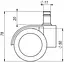 Ролики для офісного крісла прогумовані білі - мініатюра 2