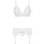 Кружевной комплект белья Obsessive 810-SEG-1 S/M White, бюстгальтер, стринги, пояс для чулок - миниатюра 5