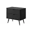 Тумба приліжкова Perfect Home Ланте / Lante з 2 шухлядами і чорними ніжками 2S Чорний (PFH-091121) - мініатюра 1