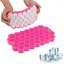 Многоразовая силиконовая форма для приготовления льда с крышкой в виде сот, Kitchen Master Розовый 87746 - миниатюра 2