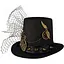 Женская шляпа цилиндр Стимпанк черная - миниатюра 3