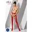 Эротические колготки-бодистокинг Passion S025 red имитация ажурных чулочков с пояском S/M/L - миниатюра 2