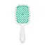 Щетка для волос массажная продувная Superbrush Plus Hollow Comb прямоугольная, Белая с зеленым - миниатюра 1
