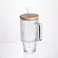 Кружка стеклянная с крышкой и трубочкой 750 мл Yiwu HP-19-48 - миниатюра 2