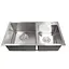 Кухонная мойка 78x43 нержавейка на две чаши Platinum Handmade (круглый сифон, 3.0/0.8), Нержавеющая сталь - миниатюра 1
