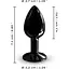 Металева анальна пробка з кристалом Dorcel Diamond Plug Black S - мініатюра 5