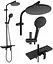 Душовя система Rea Santos з виливом black REA-P8803, Чорний матовий - мініатюра 8