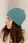 Женская зимняя шапка Венеция из ангоры 80% с двойной вязкой Бирюзовый - миниатюра 2